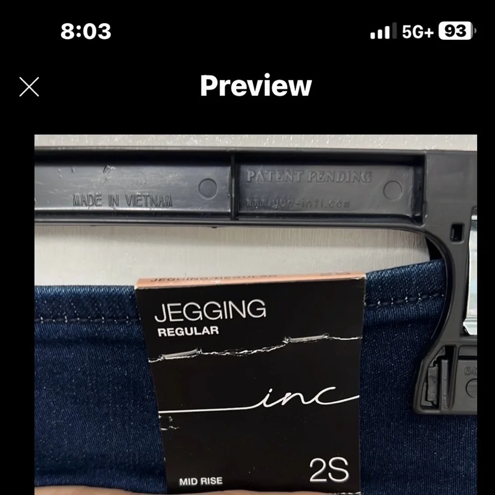 INC Mid Rise Jegging Novelty denim, Sz. 2S, NWT